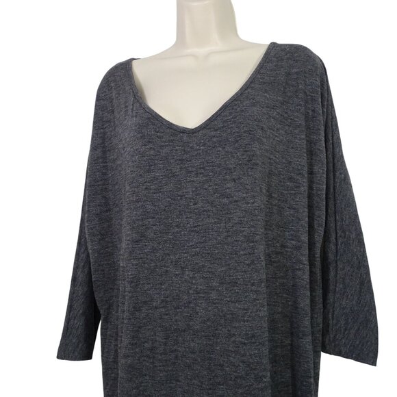 Old Navy Dark Heather Gray V-Neck Dolman Long Sleeve Knit Dress Women Size M - Picture 2 of 11